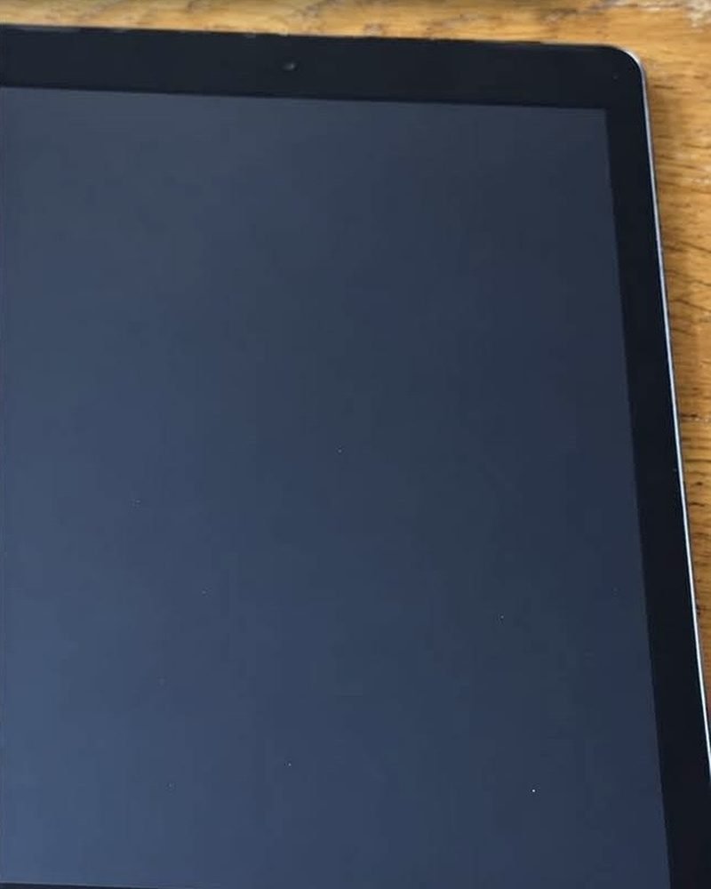Tablet with a fresh display, after