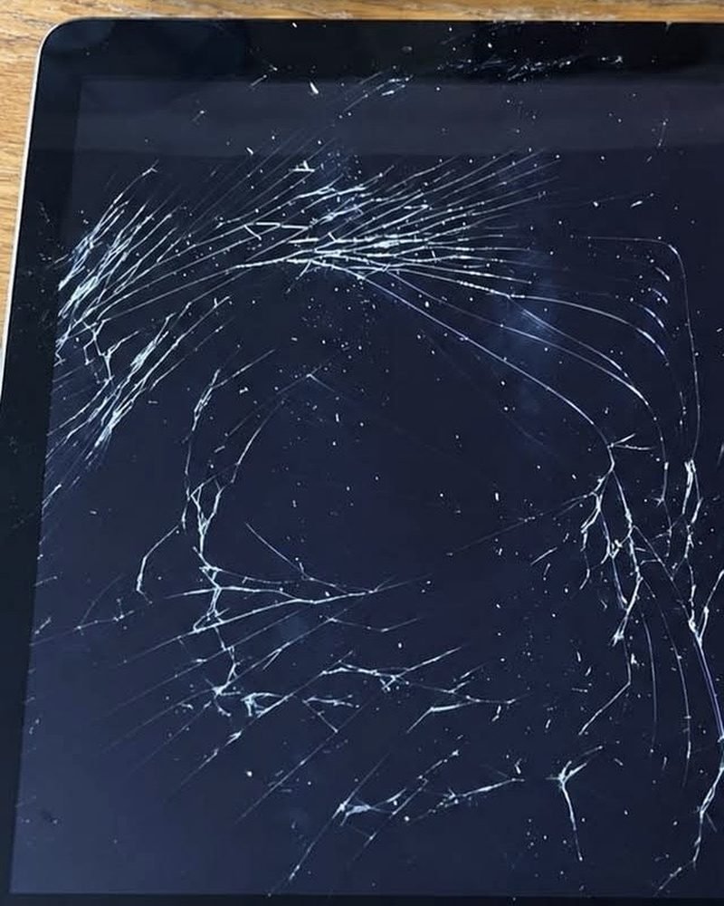 Tablet with a worn display, before